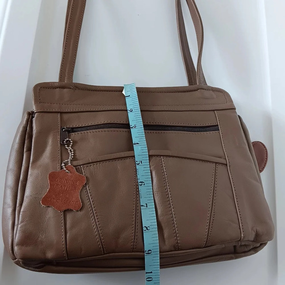 genuine leather,shoulder bag, Kim Rogers,brown Boho,hippie,multipockets. - Picture 5 of 17